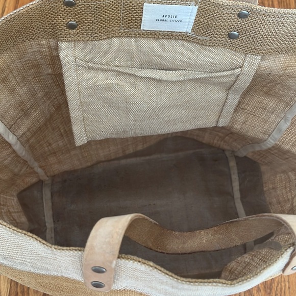 Apolis Market Bag in Natural Limited Edition Clare V. “Merci Beau Coup” - Picture 8 of 9